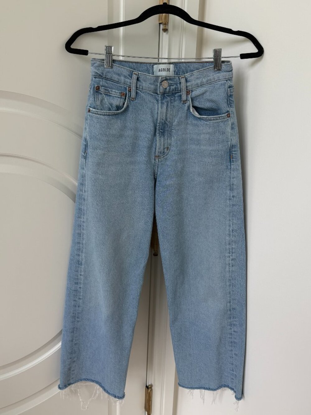 Agolde Light Blue Wide Leg Jeans - Picture 3 of 7